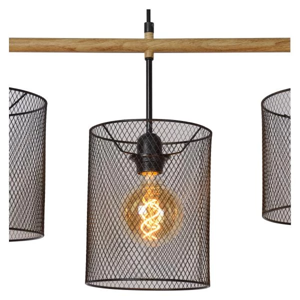 Lucide BASKETT - Pendant light - 4xE27 - Black - detail 2